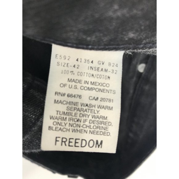 Tommy Hilfiger Y2K Vintage Men's Black Big Flag Relaxed Jeans 42 x 32 - Picture 6 of 6